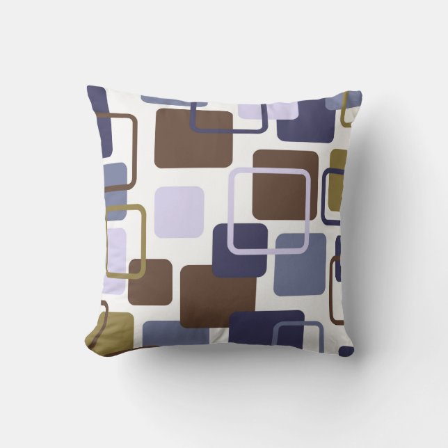 Modern Eames Rectangles 5 Throw Pillow (Front)