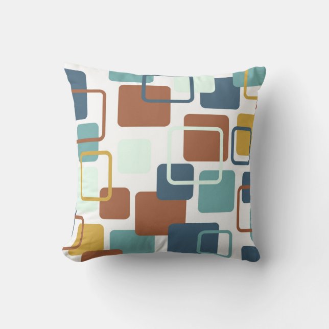 Modern Eames Rectangles 6 Throw Pillow (Front)