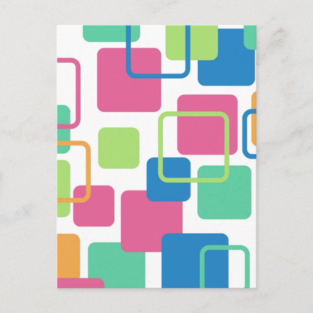 Modern Eames Rectangles 7 Postcard (Front)