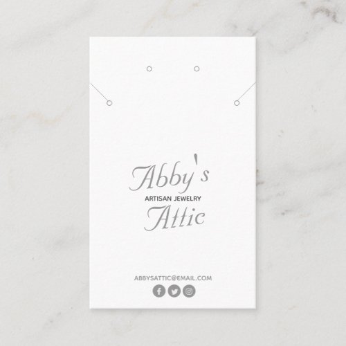 Modern Earring and Necklace Jewelry Display white Business Card