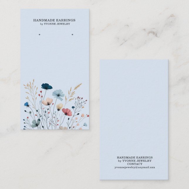 Modern Earring Display Holder Business Card (Front/Back)