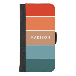 Modern Earth Colorblock Personalized Name iPhone 8/7 Plus Wallet Case