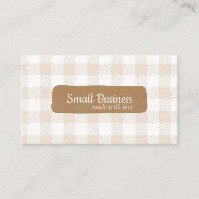 Modern Earth Tone Buffalo Plaid QR CODE Business Card