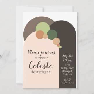 Modern Earth Tone Circles Invitation