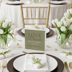 Modern Earth Tone Floral Love and Thanks Wedding Wooden Box Sign