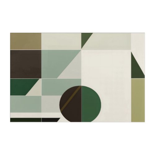 Modern Earth Tone Geometric Abstract Acrylic Print