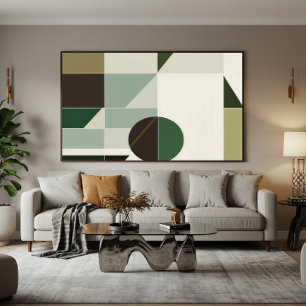Modern Earth Tone Geometric Abstract Canvas Print