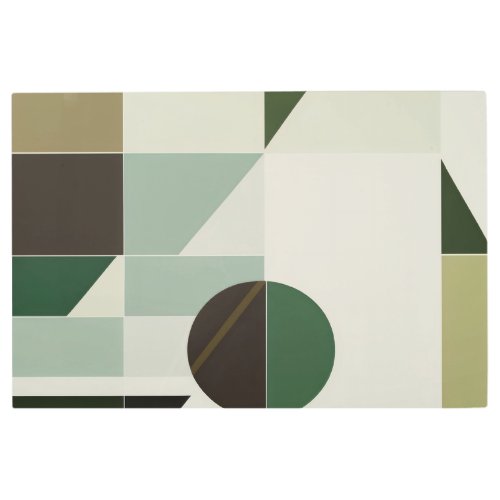 Modern Earth Tone Geometric Abstract Metal Print