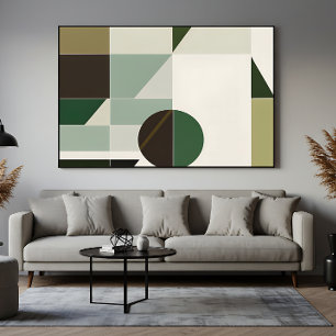 Modern Earth Tone Geometric Abstract Poster
