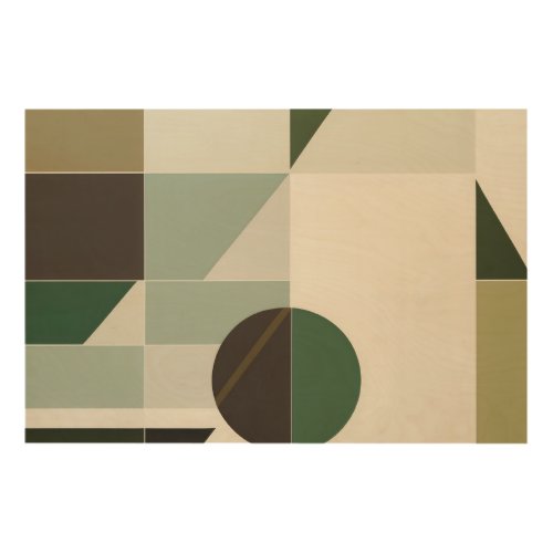 Modern Earth Tone Geometric Abstract Wood Wall Art