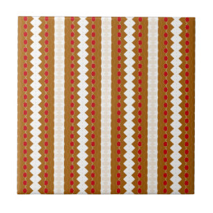 Modern Earth Tone Geometric Pattern Ceramic Tile