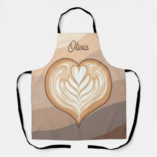 Modern Earth Tone Latte Heart Apron
