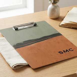 Modern Earth Tone Monogram  Clipboard