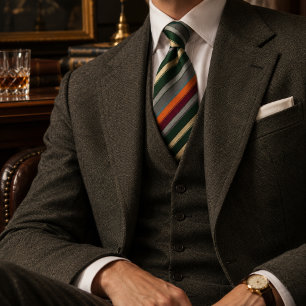 Modern Earth Tone Preppy Neck Tie