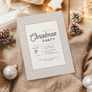 Modern Earth Tone Scandinavian Snowflake Christmas Invitation