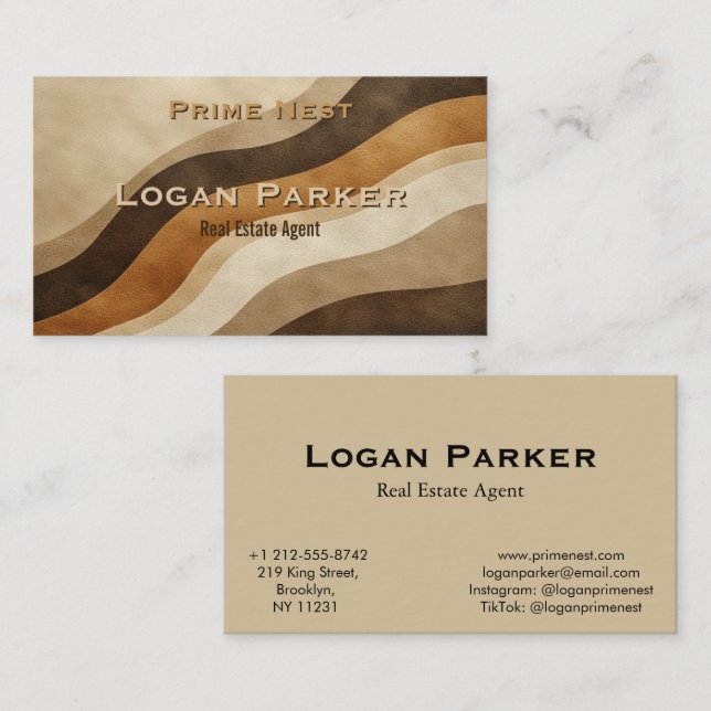 Modern Earth Tones Real Estate Agent Business Card (Front/Back)