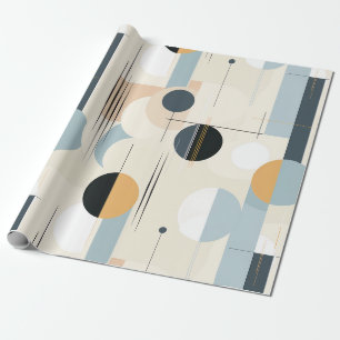 Modern Earthy Abstract Geometric Neutral Wrapping Paper