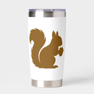 Modern Earthy Brown Squirrel Animal Water Bottle Insulated Tumbler