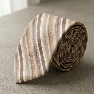 Modern Earthy Multi-Stripe Pattern Neck Tie