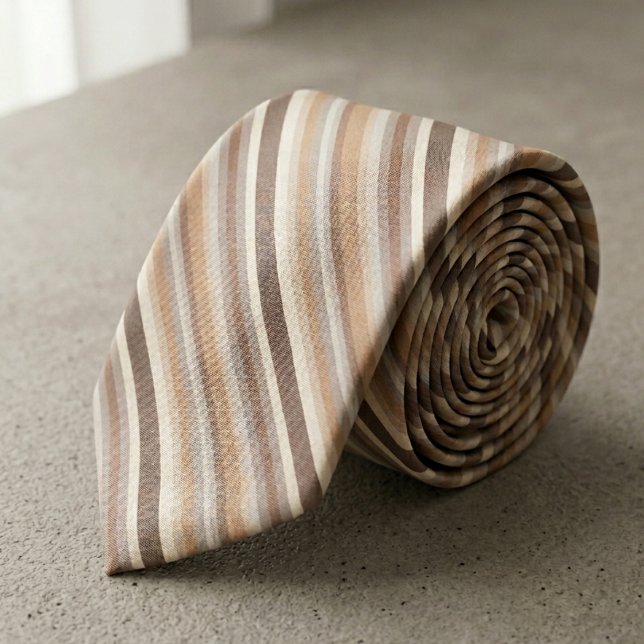 Modern Earthy Multi-Stripe Pattern Neck Tie (Creator Uploaded)