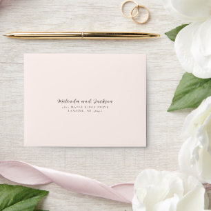 Modern Earthy Neutral Photo Wedding Envelope