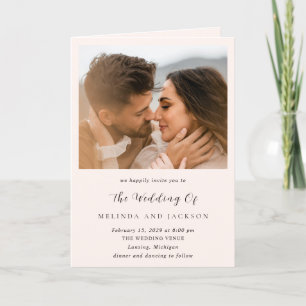 Modern Earthy Neutral Photo Wedding Invitation