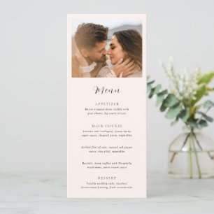 Modern Earthy Neutral Photo Wedding Menu