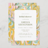 Modern Earthy Pastel Abstract Marble Bridal Shower Invitation (Front/Back)