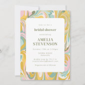 Modern Earthy Pastel Abstract Marble Bridal Shower Invitation (Front)