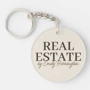 Modern Earthy Real Estate Agent Keychain