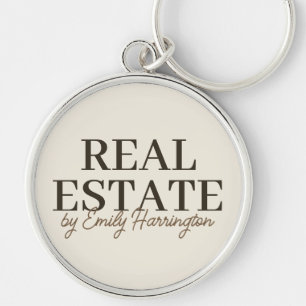 Modern Earthy Real Estate Agent Keychain