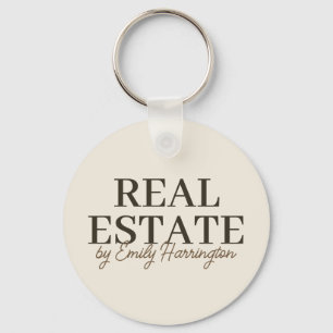 Modern Earthy Real Estate Agent Keychain
