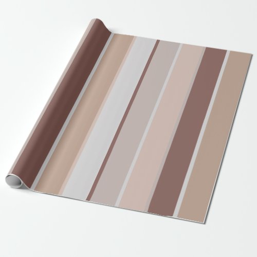 Modern Earthy Stripes Blush Mauve Taupe Wrapping Paper
