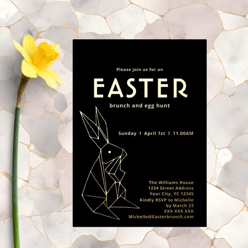 Modern Easter Brunch Gold Foil Invitation