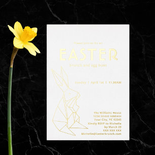 Modern Easter Brunch Gold Foil Invitation