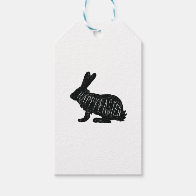 Modern Easter Bunny Gift Tag | Happy Easter (Front)