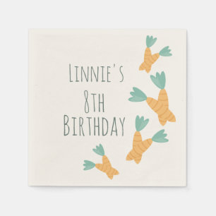 Modern Easter Carrot Bunch Birthday Napkins