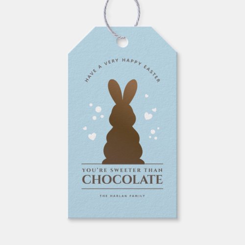 Modern Easter Chocolate Bunny Personalized Gift Tags