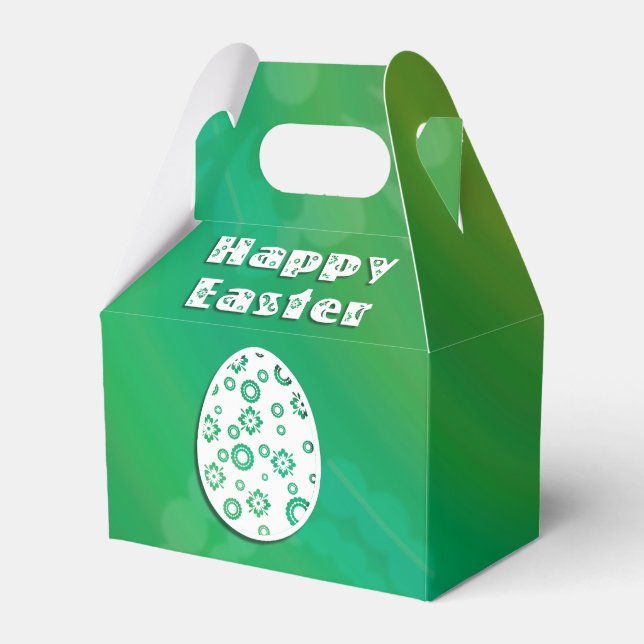 Modern Easter Egg Retro Paper Art Favor Boxes (Front Side)