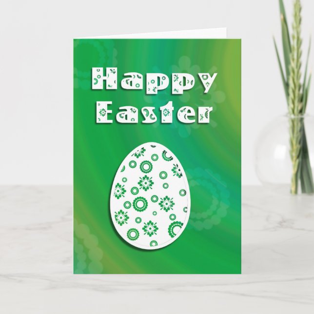 Modern Easter Egg Retro Paper Art Holiday Card (Front)