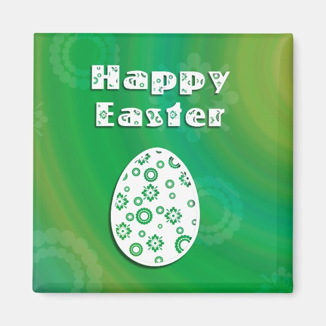 Modern Easter Egg Retro Paper Art Magnet (Front)