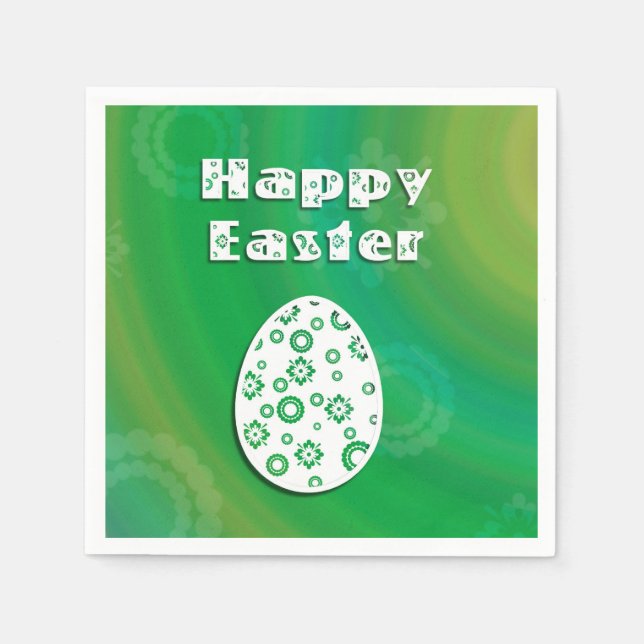 Modern Easter Egg Retro Paper Art Napkins (Front)