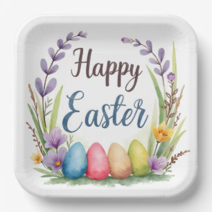 Modern Easter Eggs Beautiful Collection Paper Plates