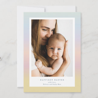Modern Easter Family Photo Card | Soft Pastels