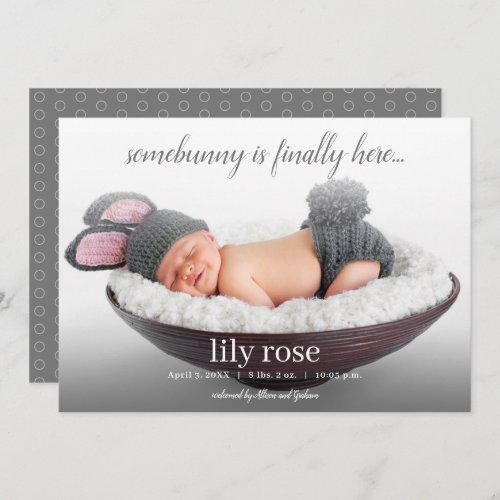 Modern Easter Spring Bunny Birth Announcement