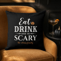 Modern Eat Drink and Be Scary Black Halloween