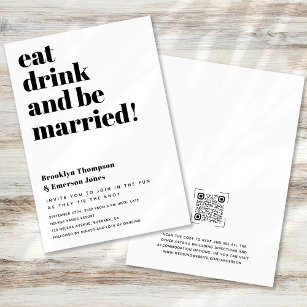 Eat Drink And Be Married Invitations & Invitation Templates | Zazzle