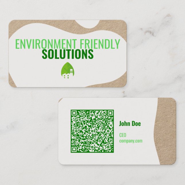 Modern Eco-Friendly Business Card with QR Code (Front/Back)