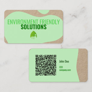 Modern Eco-Friendly Business Card with QR Code