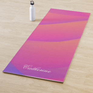Modern Eco friendly Rainbow Color Custom Name Yoga Mat